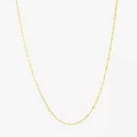 Made in Italy Womens 10K Gold 18 Inch Cable Chain Necklace