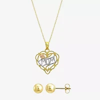 Womens 10K Tri-Color Gold Heart 2-pc. Jewelry Set