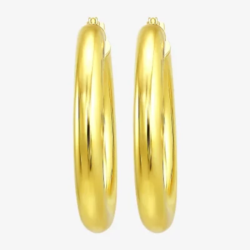 Gold Addiction Womens 10K Gold 30mm Hoop Earrings