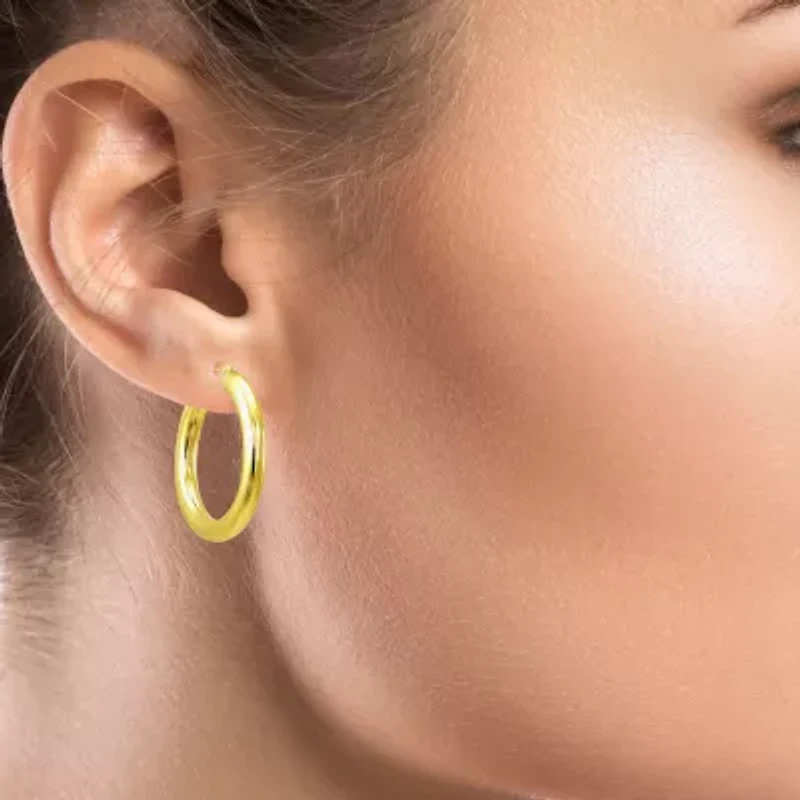 Gold Addiction Womens 10K Gold 30mm Hoop Earrings