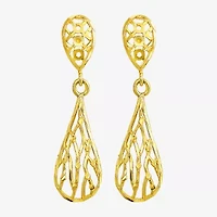 Womens 10K Gold Drop Earrings