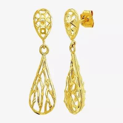 Womens 10K Gold Drop Earrings