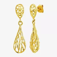 Womens 10K Gold Drop Earrings