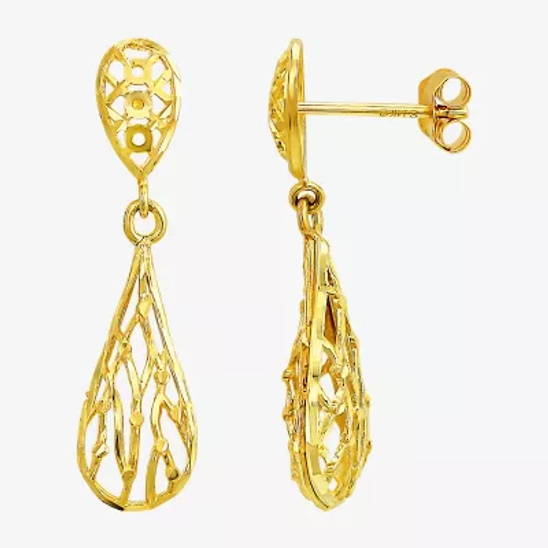 Womens 10K Gold Drop Earrings
