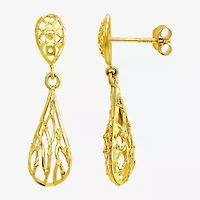 Womens 10K Gold Drop Earrings