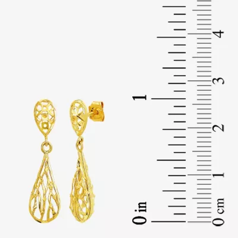 Womens 10K Gold Drop Earrings