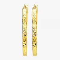 Womens 10K Gold 25mm Round Hoop Earrings
