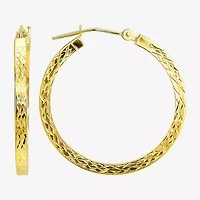 Womens 10K Gold 25mm Round Hoop Earrings