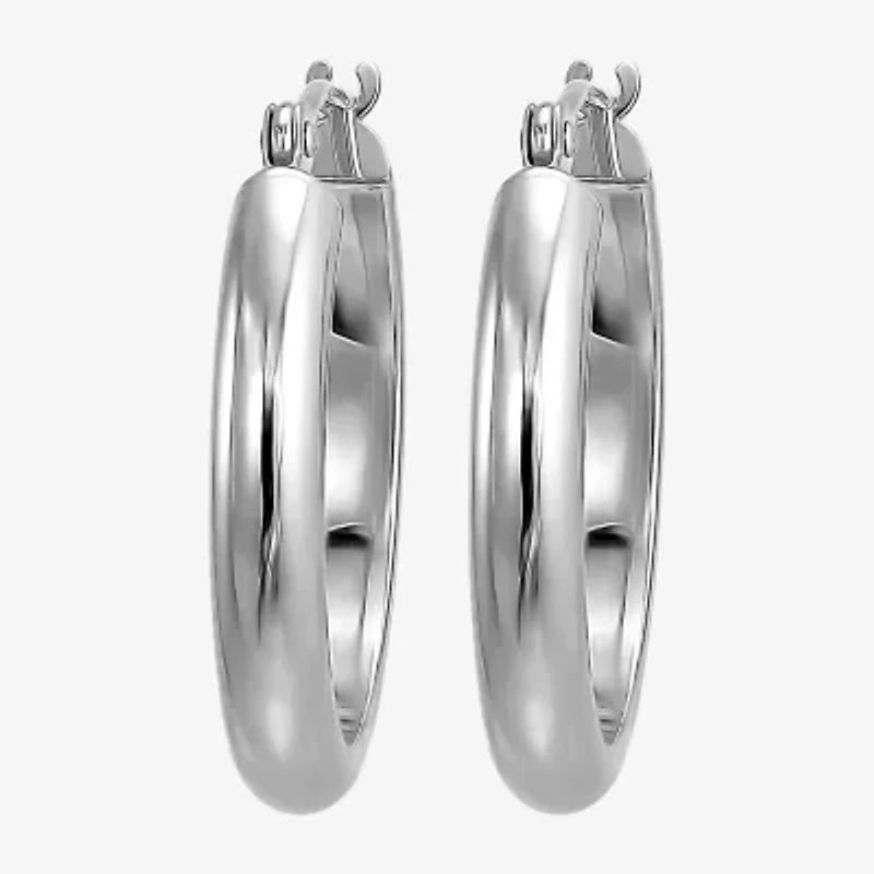 Womens 10K Gold 18mm Round Hoop Earrings