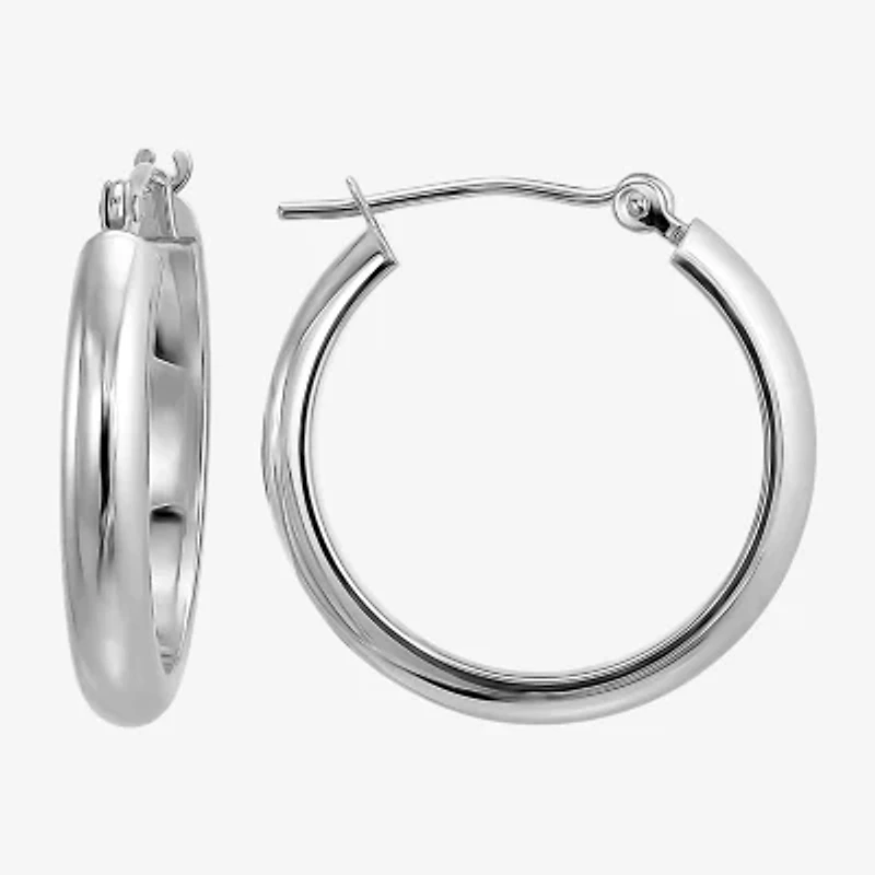 Womens 10K Gold 18mm Round Hoop Earrings