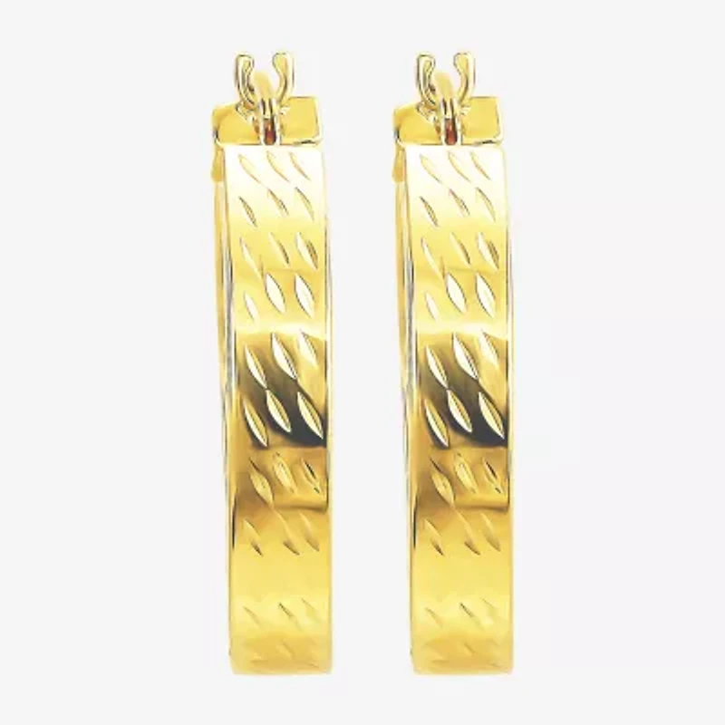 Womens 10K Gold 19.3mm Hoop Earrings