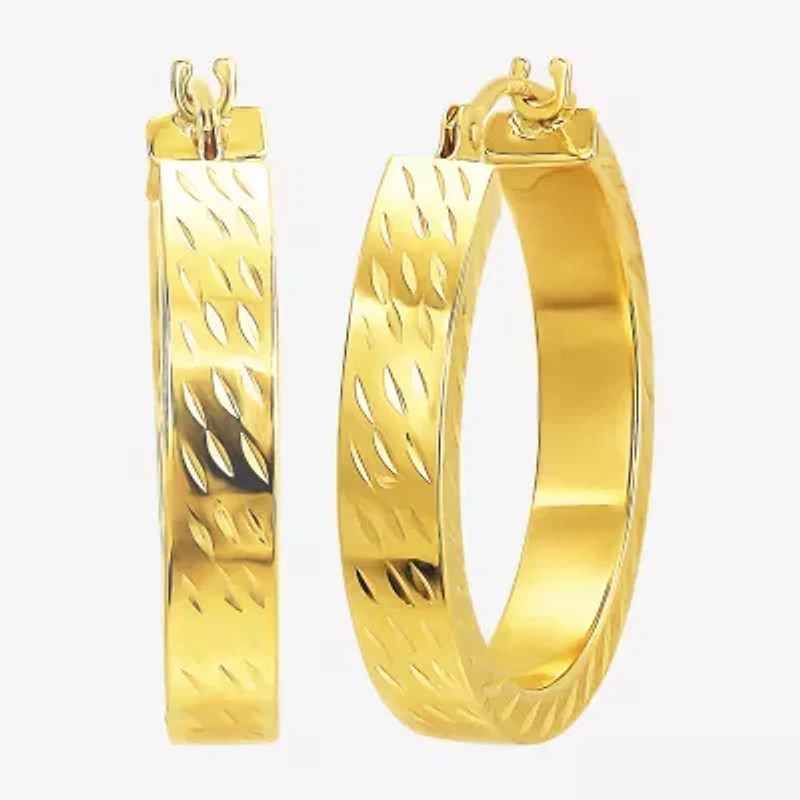 Womens 10K Gold 19.3mm Hoop Earrings