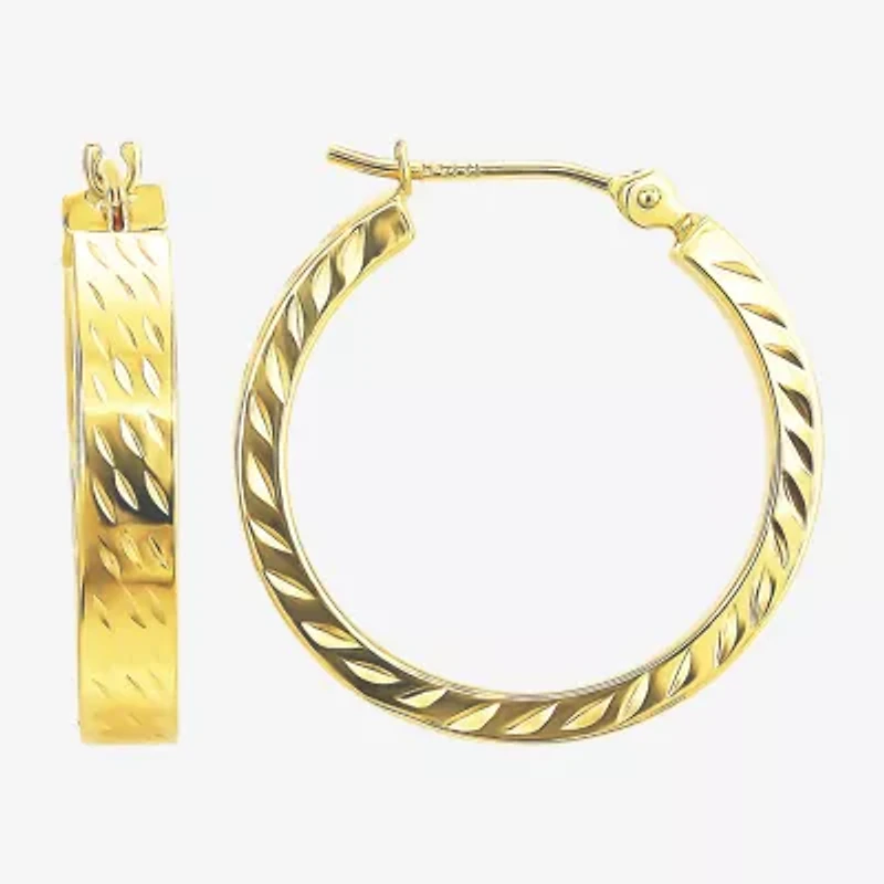 Womens 10K Gold 19.3mm Hoop Earrings