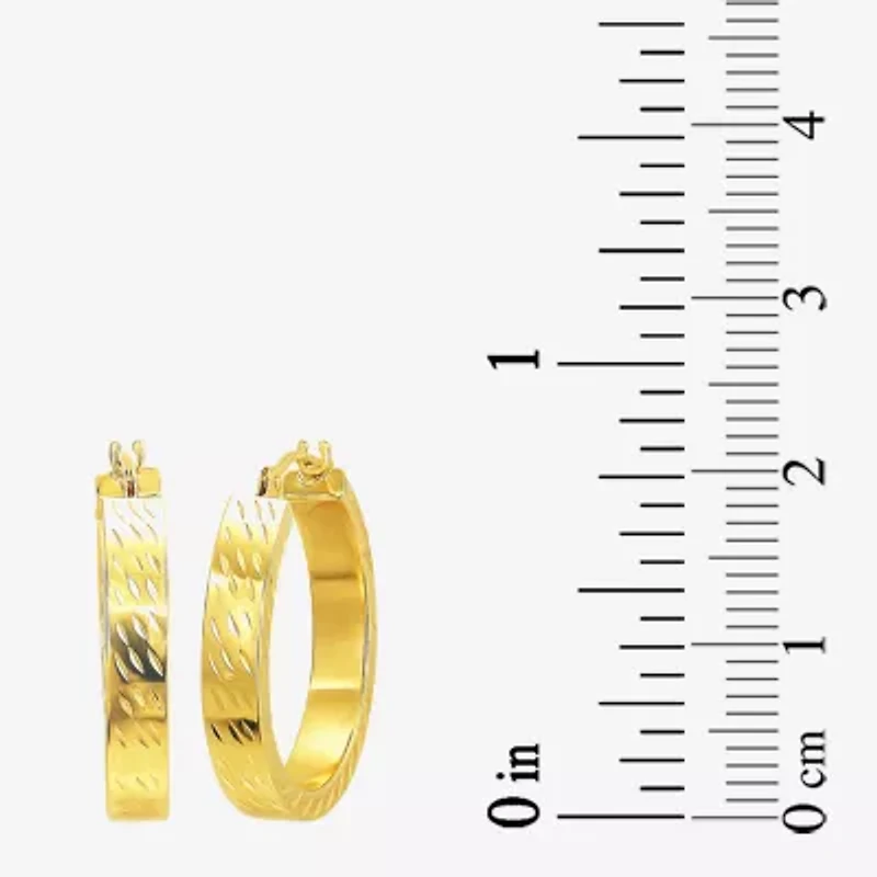 Womens 10K Gold 19.3mm Hoop Earrings