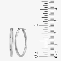 Womens 10K White Gold 19mm Hoop Earrings