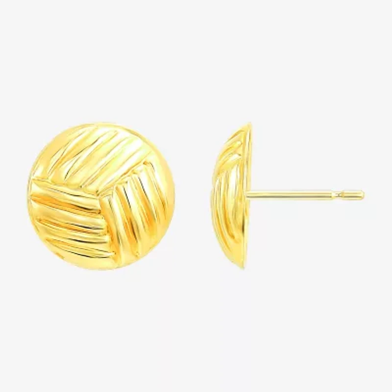 Womens 10K Gold Round 2 Pair Earring Set
