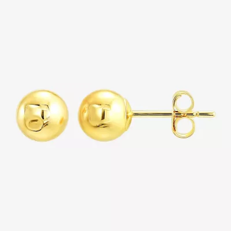Womens 10K Gold Round 2 Pair Earring Set