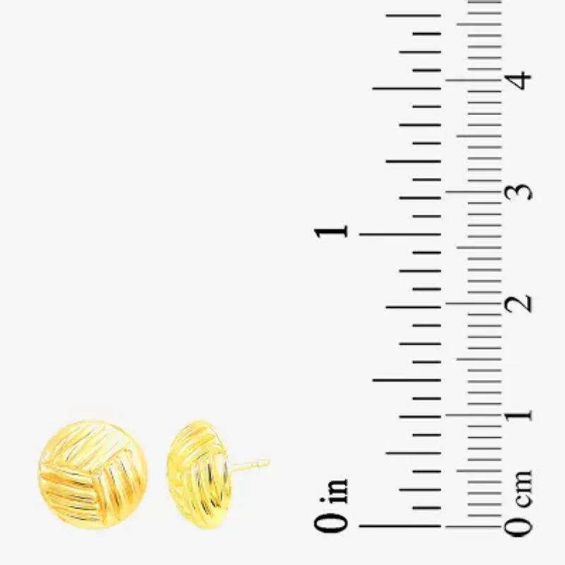 Womens 10K Gold Round 2 Pair Earring Set