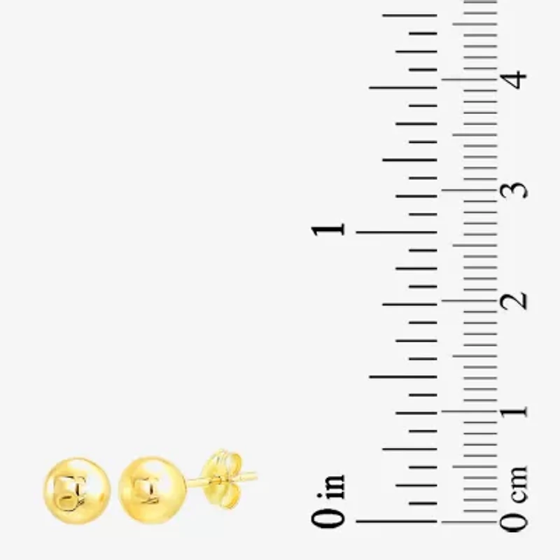 Womens 10K Gold Round 2 Pair Earring Set