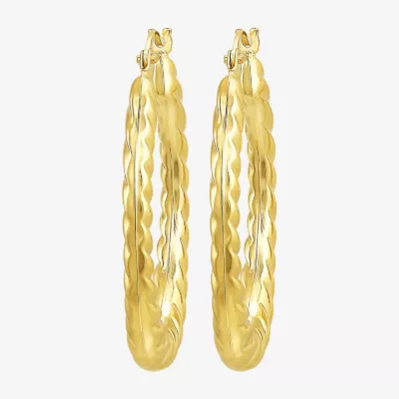 Womens 10K Gold 28.6mm Hoop Earrings