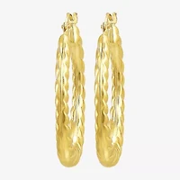 Womens 10K Gold 28.6mm Hoop Earrings