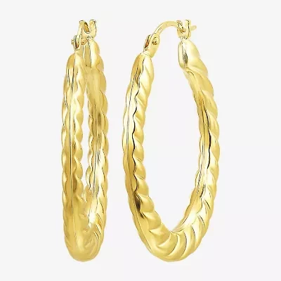 Womens 10K Gold 28.6mm Hoop Earrings