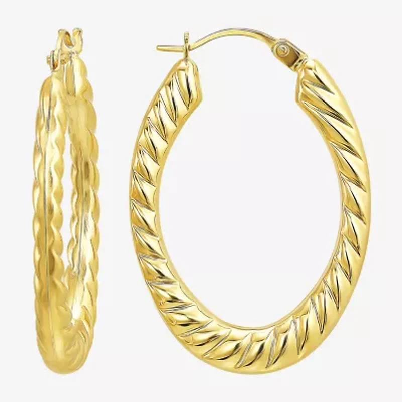 Womens 10K Gold 28.6mm Hoop Earrings