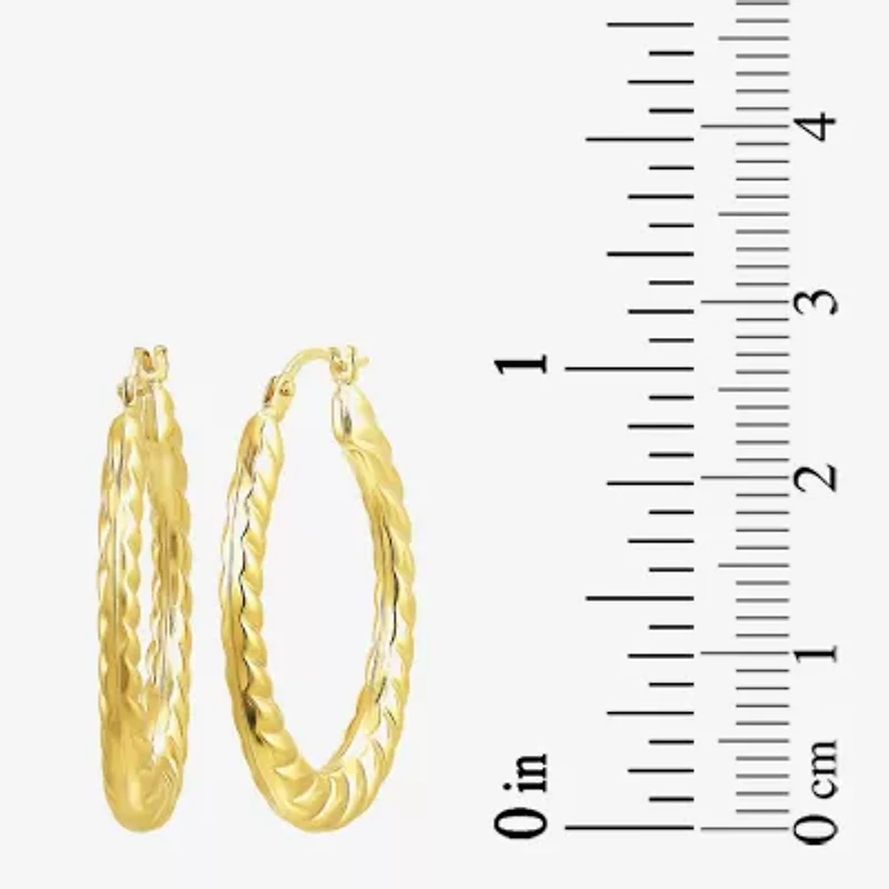 Womens 10K Gold 28.6mm Hoop Earrings