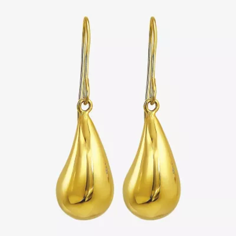 Womens 10K Gold Drop Earrings