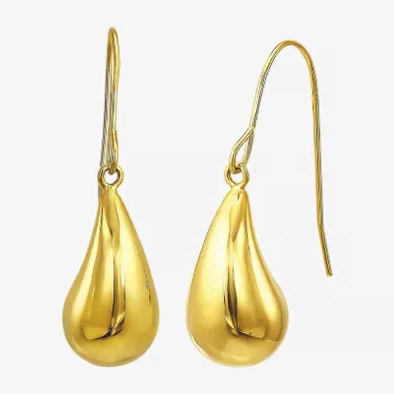 Womens 10K Gold Drop Earrings