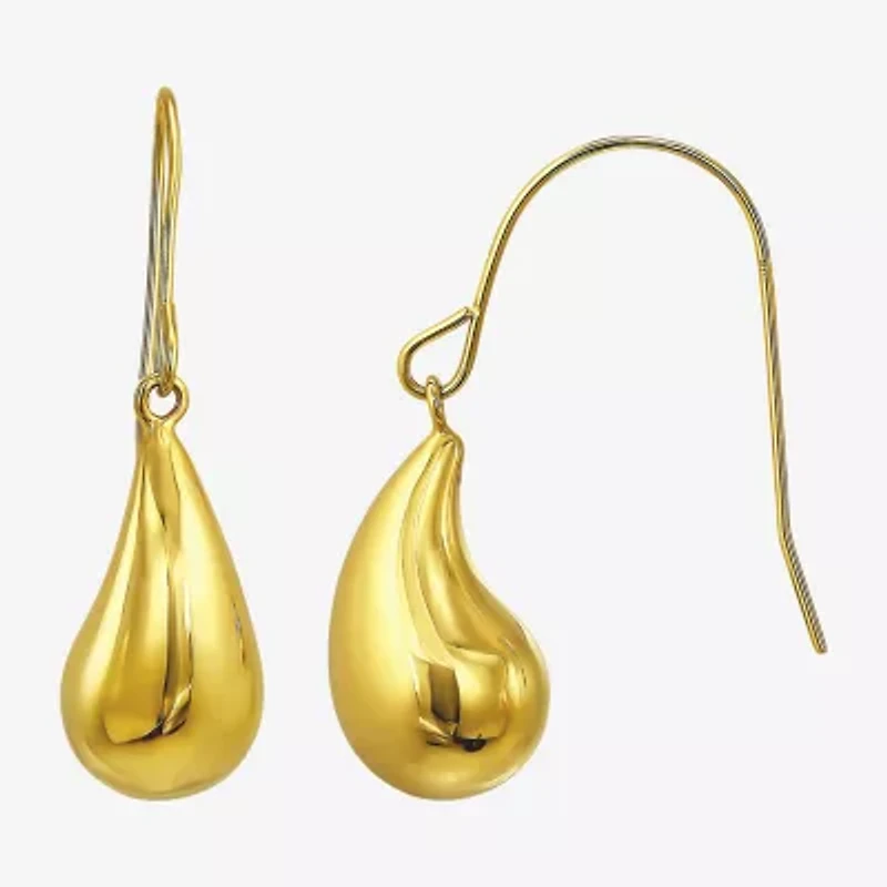 Womens 10K Gold Drop Earrings