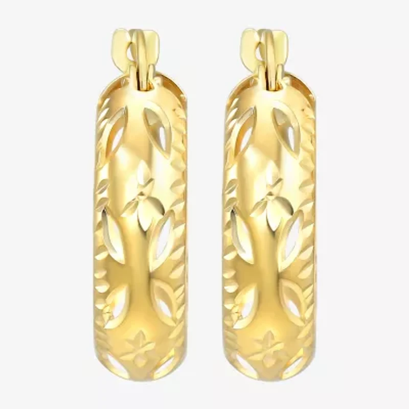 Womens 10K Gold 17.5mm Hoop Earrings