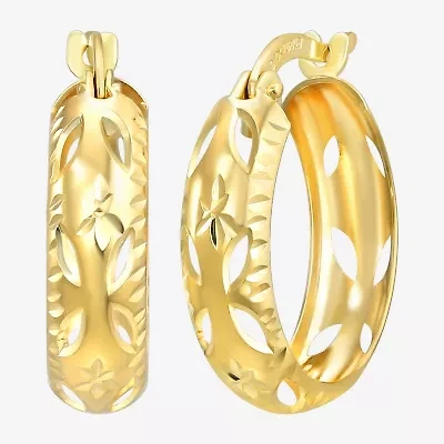 Womens 10K Gold 17.5mm Hoop Earrings