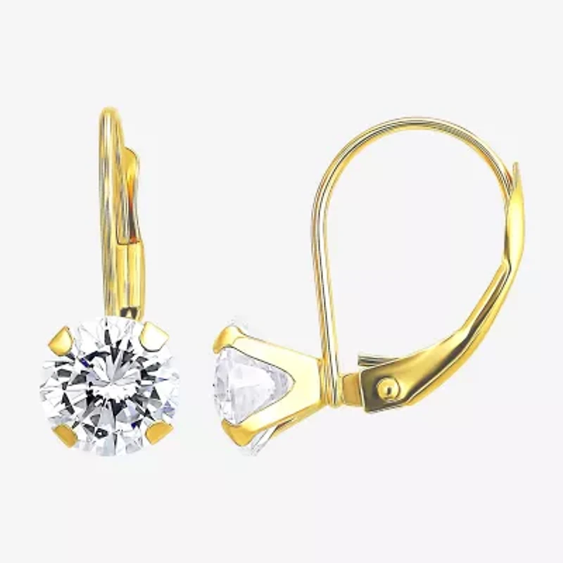 Womens Cubic Zirconia 10K Gold 3 Pair Earring Set