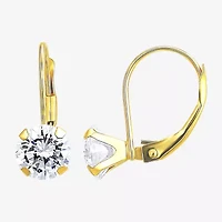 Womens Cubic Zirconia 10K Gold 3 Pair Earring Set