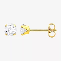 Womens Cubic Zirconia 10K Gold 3 Pair Earring Set