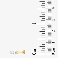 Womens Cubic Zirconia 10K Gold 3 Pair Earring Set