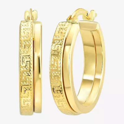 Womens 10K Gold 18.5mm Hoop Earrings