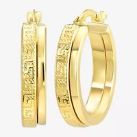 Womens 10K Gold 18.5mm Hoop Earrings