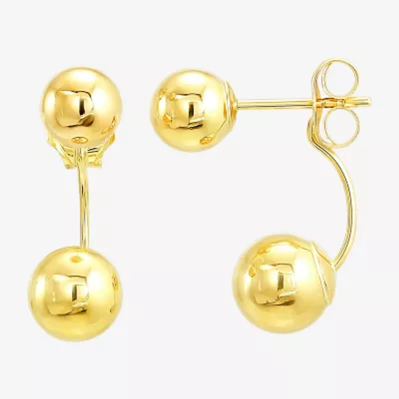 Womens White Cubic Zirconia 10K Gold 2 Pair Earring Set