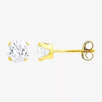 Womens White Cubic Zirconia 10K Gold 2 Pair Earring Set