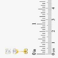 Womens White Cubic Zirconia 10K Gold 2 Pair Earring Set