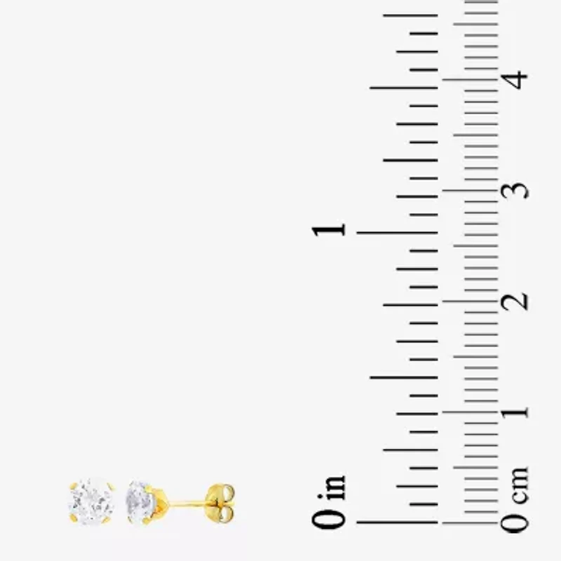 Religious Jewelry Cross Womens White Cubic Zirconia 10K Gold 2 Pair Earring Set