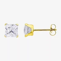 Womens White Cubic Zirconia 10K Gold 3 Pair Earring Set