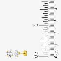 Womens White Cubic Zirconia 10K Gold 3 Pair Earring Set