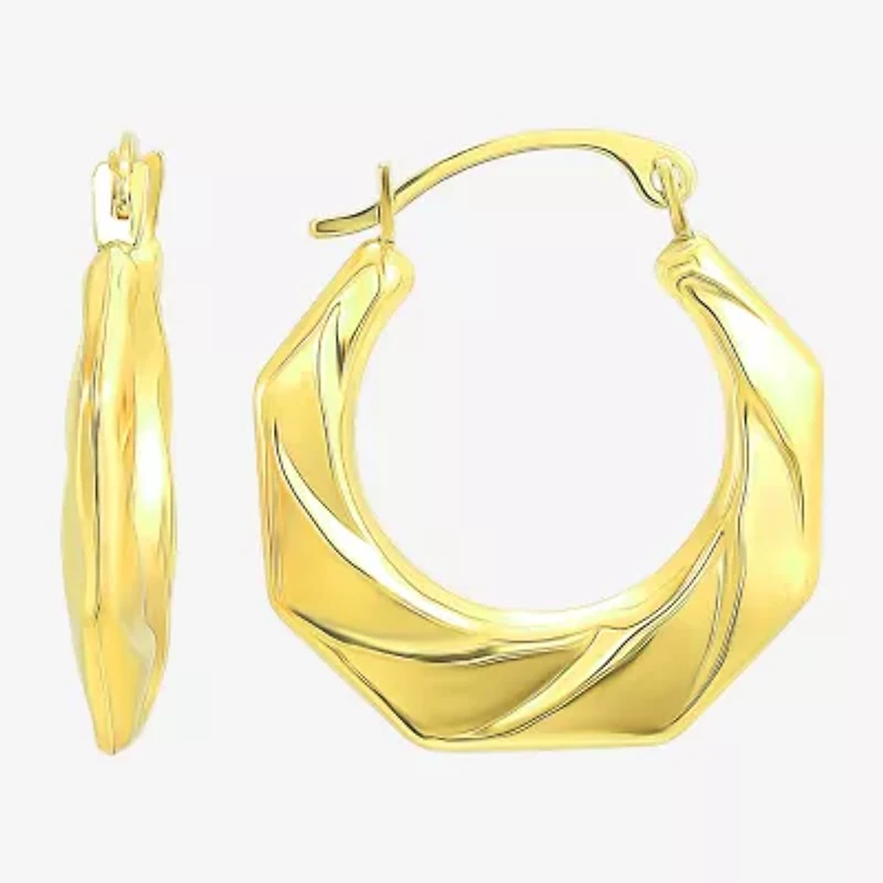 Womens White Cubic Zirconia 10K Gold 2 Pair Earring Set