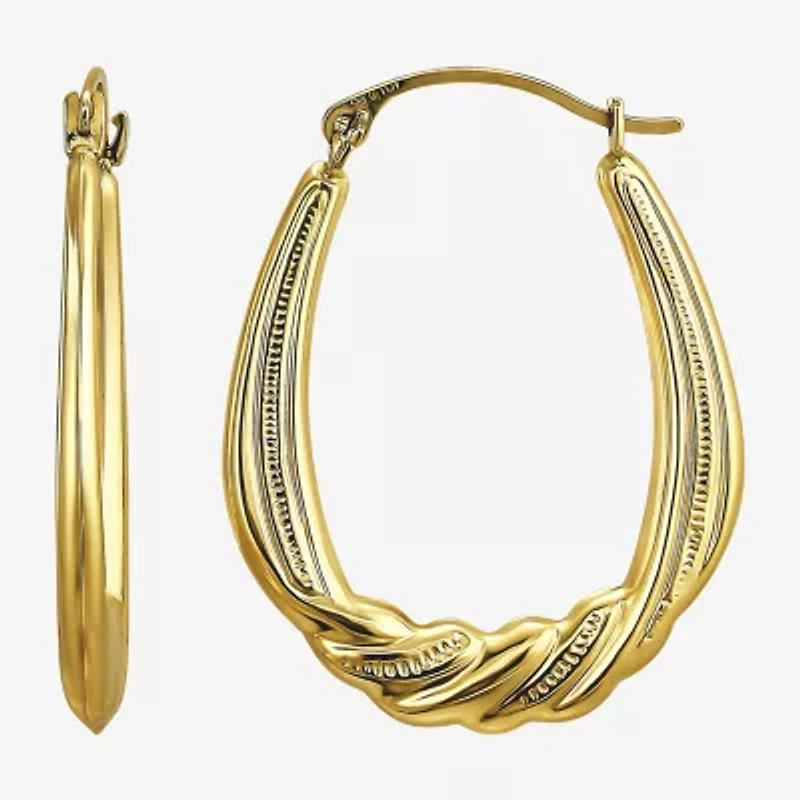 Womens 10K Gold 21mm Hoop Earrings