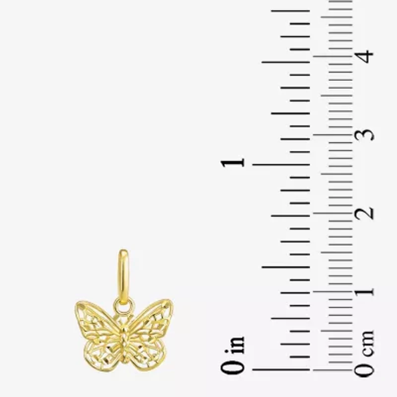 Girls 10K Gold Butterfly Pendant
