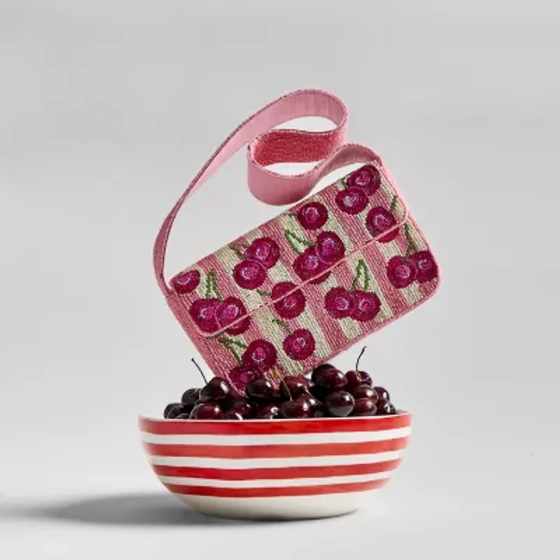 SOL and MER Beaded Cherry Shoulder Bag