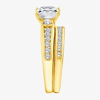 (F / Vs2) Womens 3 CT. T.W. Lab Grown White Diamond 14K Gold Side Stone Bridal Set